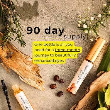 Noor Skincare Eyebrow & Eyelash Growth Serum/Oil - Organic, Brow & Lash Boosting Enhancer for Thick Eyebrows and Eyelashes - has Castor oil for Volume & comes with Applicator (5 ml)